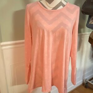 Pink with white polka dots Long Sleeve Top